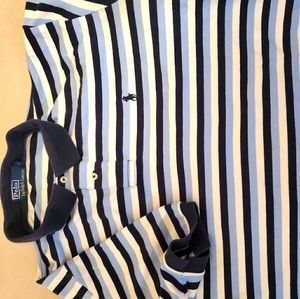 Blue striped Polo shirt w/blue horse